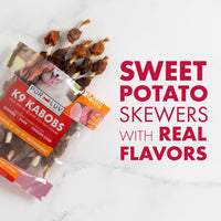 Dog Treats, K9 Kabobs for Dogs Made with Real Chicken, Duck, and Sweet Potato, 12 Ounces, Healthy, Easily Digestible, Long-Lasting, High Protein Dog Treat, Satisfies Dog's  Urge to Chew Chicken / Duck / Sweet Potato Kabob