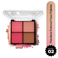 Hilary Rhoda Flawless Forever Face Palette | Highlighter, Contour & 2 Blushes | All-in-one Face Makeup Kit | Highly Pigmented & Long Lasting Face Palette | 11.2g (Medium- Shade 02)