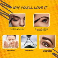 FACES CANADA Ultime Pro Eyebrow Defining Pencil - Dark Brown 02, 1.2 g | Gel Gliding, Long Lasting Color Pay Off | Natural Looking Brows | With Spoolie Brush | Waterproof, Transferproof & Smudgeproof