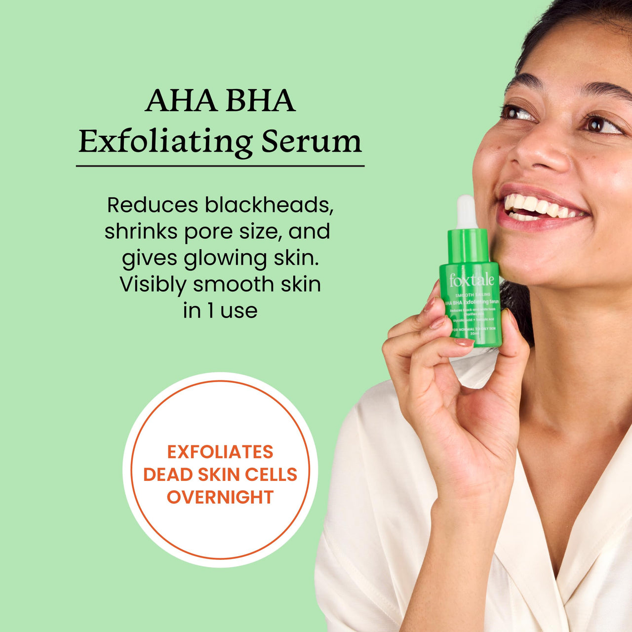 Foxtale 2% Salicylic Acid AHA BHA Exfoliating Serum with Niacinamide, Fights Acne, Reduces Blackheads & Whiteheads, Reduces Excess Oil & Bumpy Texture, For Oily, Acne Prone Skin, Men & Women, 30 ml