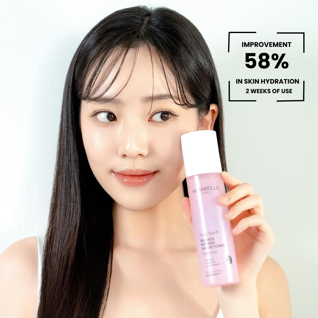 Mirabelle Korea Hong Ssal Red Rice Refresh Water Toner 150 ml | Tightens Pores & Moisturize | Women & Men | Korean Skincare