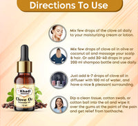 Khadi Omorose Clove Bud Essential Oil | Pure, Natural & Undiluted For Hair, Skin & Tooth (12 ML)