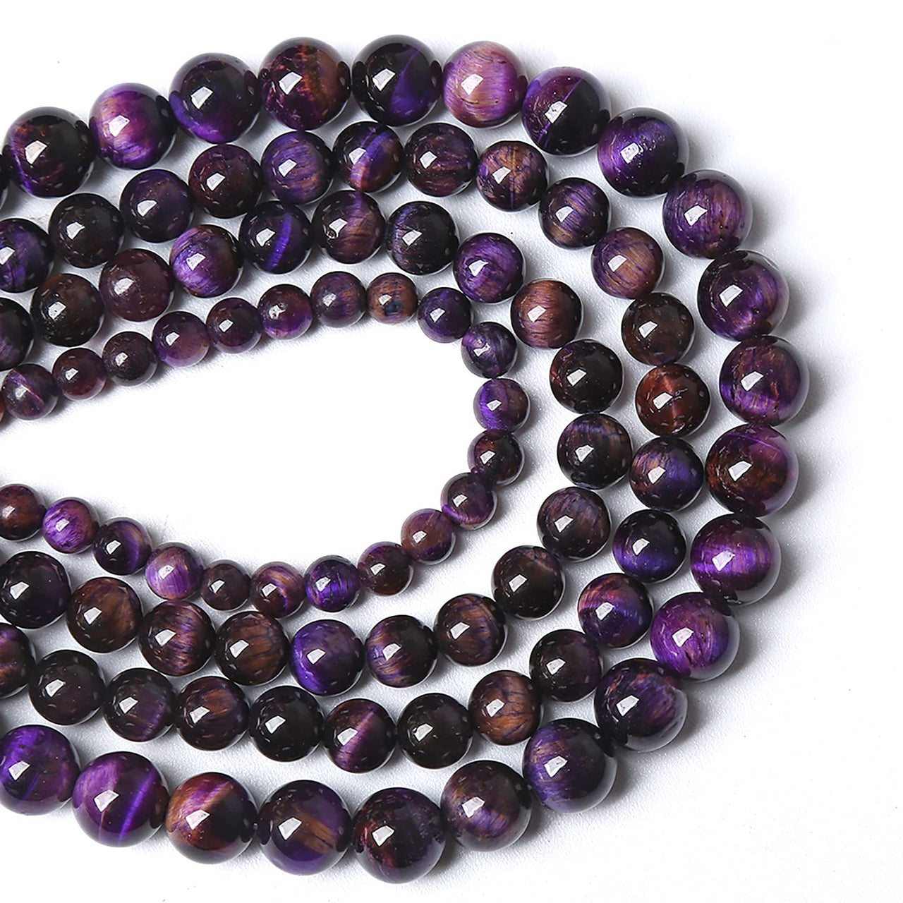 10MM 36PCS Natural Stone Multi Purple Tiger Eye Stone Beads for Jewelry Making DIY Bracelet Energy Crystal Healing Power 10mm