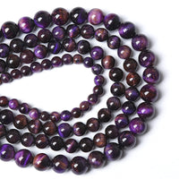 10MM 36PCS Natural Stone Multi Purple Tiger Eye Stone Beads for Jewelry Making DIY Bracelet Energy Crystal Healing Power 10mm
