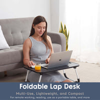 Nestl Lap Desk for Laptop - Foldable Laptop Desk for Bed and Couch, Portable and Lightweight Laptop Stand for Bed Breakfast, Working, Reading, and Writing, Black Lap Table, Large Laptop Tray