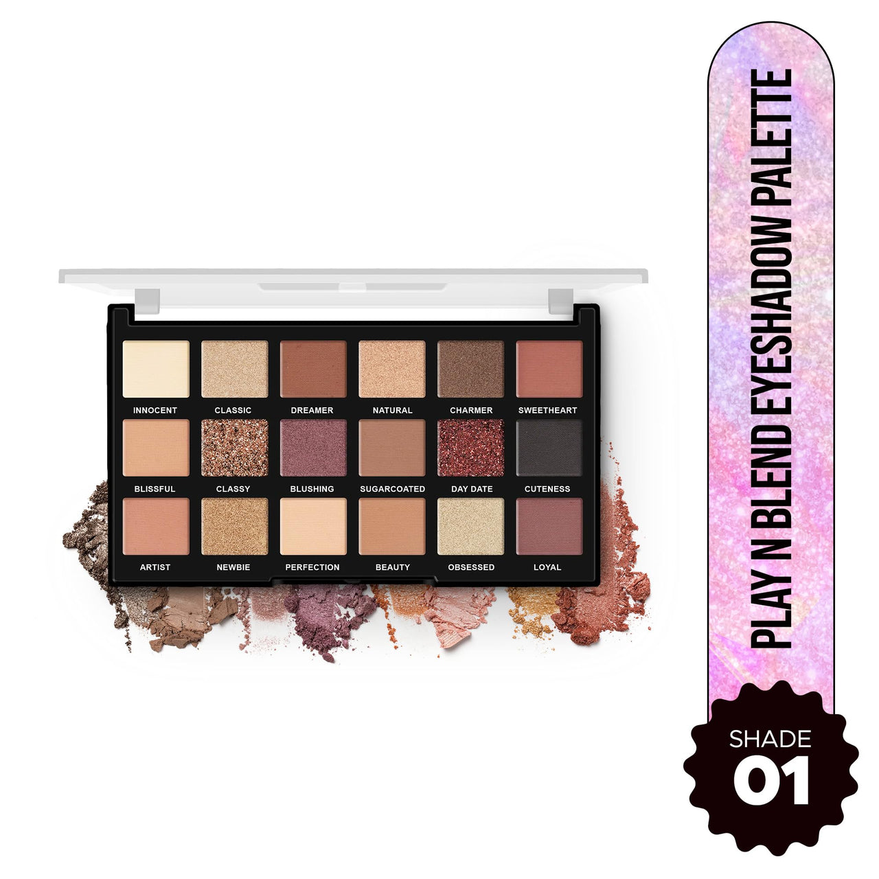 Hilary Rhoda Play N Blend Eyeshadow Palette | Matte & Shimmer Finish | Super-fine Particles | 18 Trendy Colours | Available in 2 Variants | Blends Easily - 20g (Day Dreamer - Shade 01)