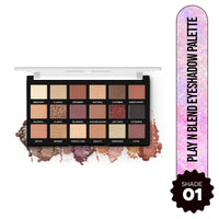 Hilary Rhoda Play N Blend Eyeshadow Palette | Matte & Shimmer Finish | Super-fine Particles | 18 Trendy Colours | Available in 2 Variants | Blends Easily - 20g (Day Dreamer - Shade 01)