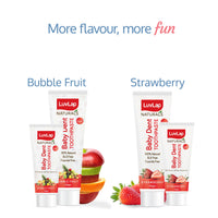 LuvLap Naturals 100% Natural Baby Toothpaste 100g, Bubble Fruit Flavour, SLS & Fluoride Free Kids Toothpaste, Removes Plaque, Prevents Bacteria, Ensures White Teeth, Neutral pH, 12M+ (Pack of 2)