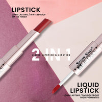 Seven Seas Lip Duo 2 In 1 Lipstick Matte Finish 2-in-1 Duo Liquid Lipstick with Matte Finish and Moisturizing Gloss (Roof Terracotta, 7ML)