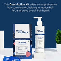 Man Matters Anti Hair Fall Shampoo and Biotin Hair Gummies | Strengthens and Smoothen your hair | Pack of 200ml Shampoo and 30 Gummies