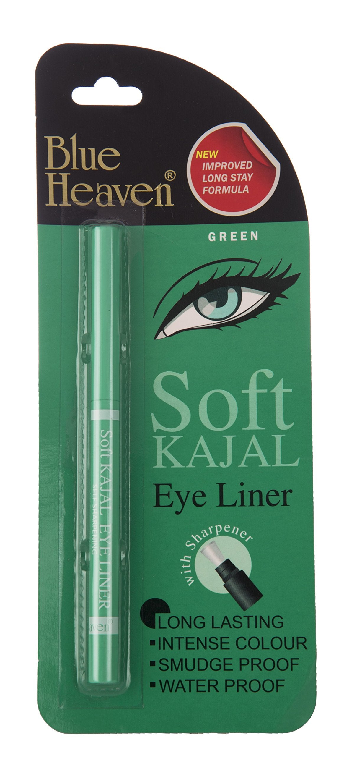 Blue Heaven Soft Kajal Eyeliner, Matte, Blue, 0.31G And Soft Kajal Eyeliner Pencil, Green, 0.31G
