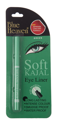 Blue Heaven Soft Kajal Eyeliner, Matte, Blue, 0.31G And Soft Kajal Eyeliner Pencil, Green, 0.31G