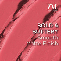 ZM Zayn & Myza Rich Matte Lipstick | Smooth and Light Weight | Intense Color in one Swipe | High Pigmentation Bullet Lip Stick Enriched with Argan oil, Murumuru and Shea Butter, (4.2 g, Fashionista)