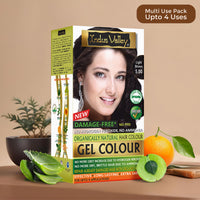 INDUS VALLEY Damage Free Natural Gel Hair Colour For Women | Ammonia & Ppd Free Organic Hair Colour With 100% Grey, Long Lasting Conditioning Hair Color | Light Brown 5.0 - Pack Of 2 (2X220 = 400 Ml)