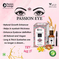 Passion Indulge Eye Lash Brow Serum for Eyebrow and Eyelashes with Castor, Argan, Ylang Ylang and Lavender Oil - 10ml | Growth of Eyebrow and Eyelashes | Maintain the Thickness, White, 50 g
