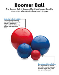 BOOMER BALL 4 inch, Virtually Indestructible Best Dog Toy, Boredom Busting Football, Tough & Durable Small Dog Ball, Floats on Water, Great for Mental Stimulation & High Energy Dogs, Assorted Colours