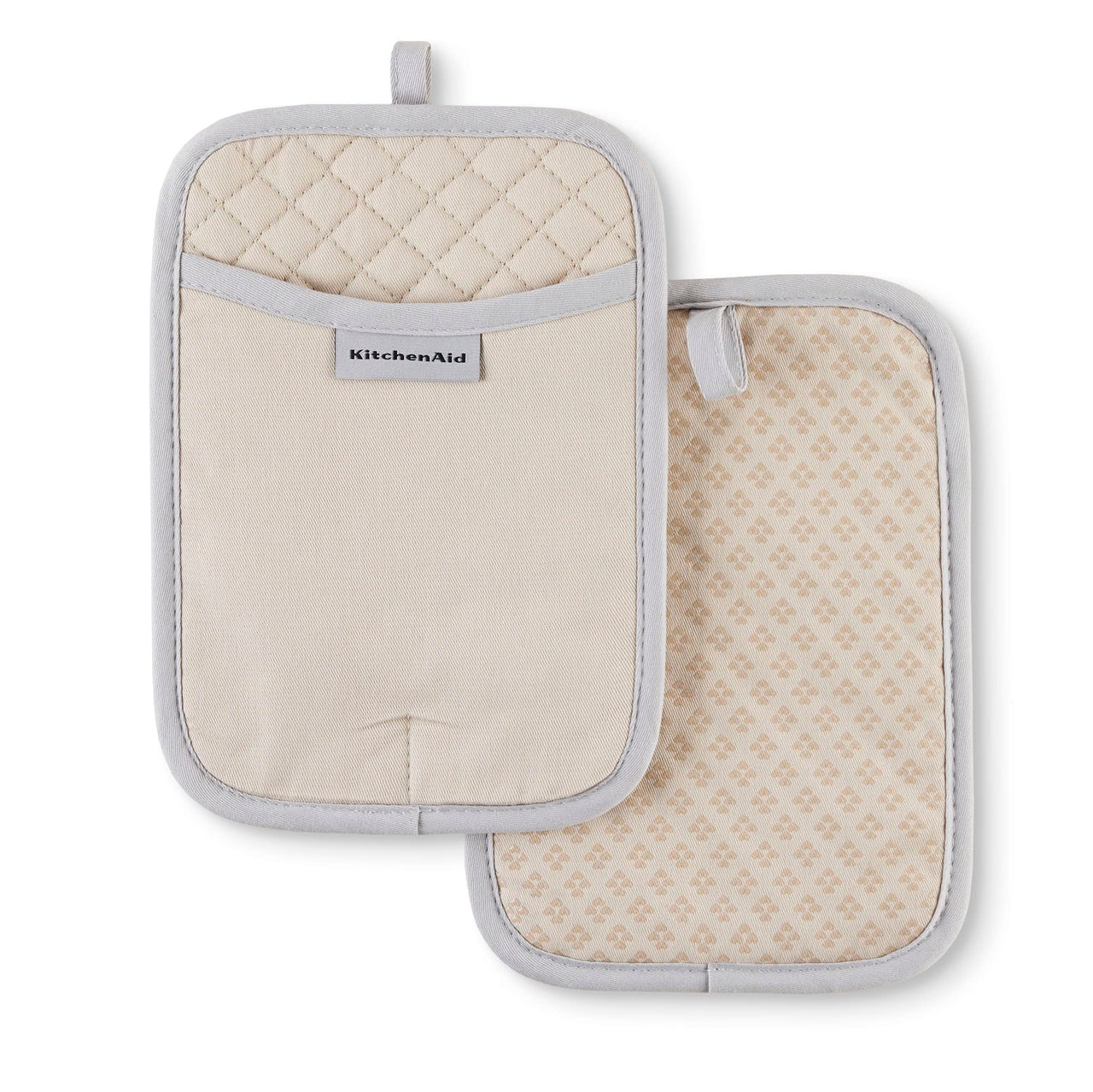 KitchenAid Asteroid Pot Holder 2-Pack Set, Milkshake Tan, 7"x10" 7"x10"