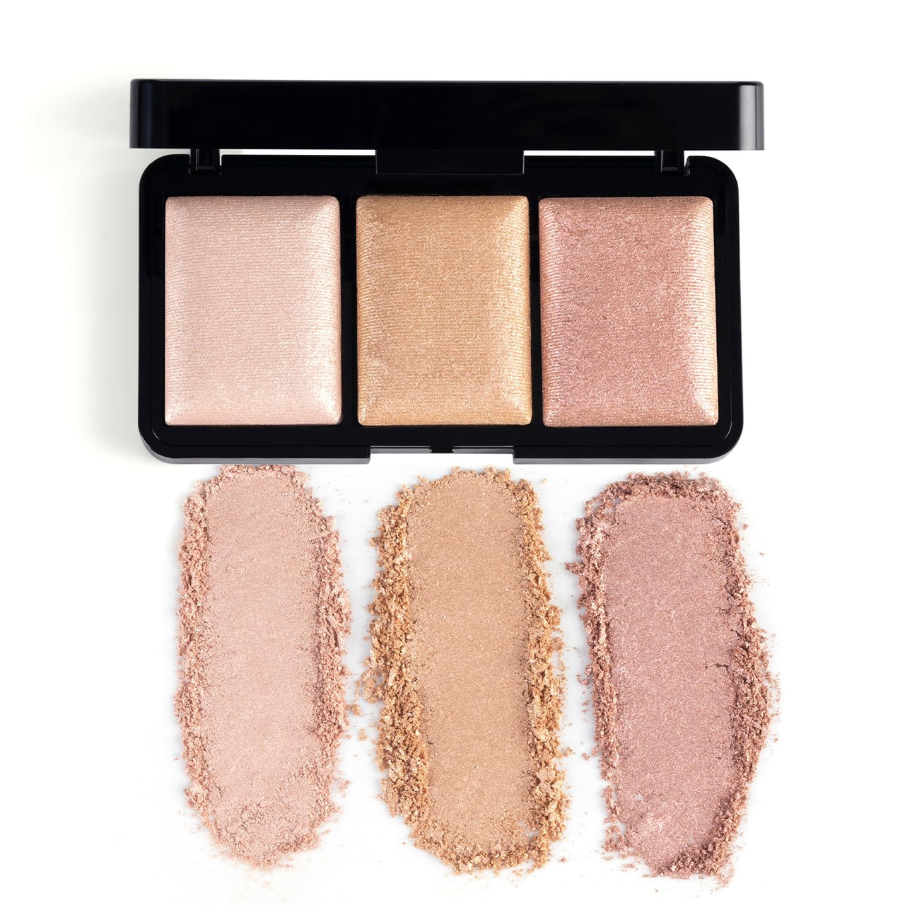 PAC Trio Glow Highlighter X3 (Pink) | Powder Highlighter Palette for Face Makeup with Semi-Matte Natural Metallic Finish | 3 Lightweight Shimmer Glow Shades | Full Coverage for All Skin Type | 4g