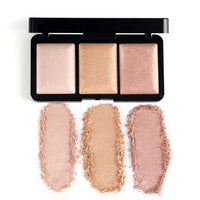 PAC Trio Glow Highlighter X3 (Pink) | Powder Highlighter Palette for Face Makeup with Semi-Matte Natural Metallic Finish | 3 Lightweight Shimmer Glow Shades | Full Coverage for All Skin Type | 4g