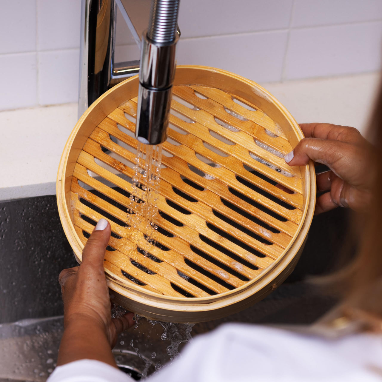 Joyce Chen 2-Tier Bamboo Steamer Baskets, 6-Inch 6 inch