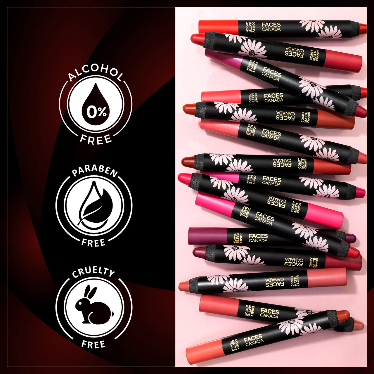 FACESCANADA Comfy Matte Lip Crayon - Hangover 12, 2.8g | 8HR Long Stay | No Dryness | Luxurious Matte Texture | Intense Color in 1 Stroke | Hydrates & Nourishes With Chamomile & Shea Butter