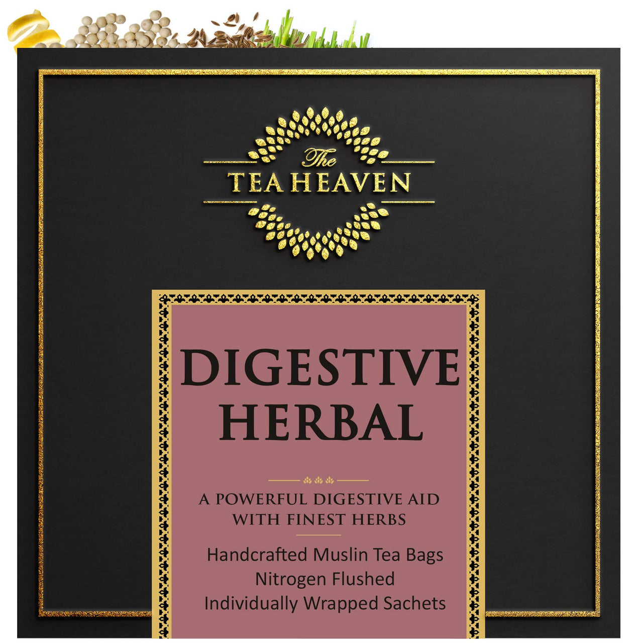 The Tea Heaven | Tea Gift - Digestive Herbal Tea(Wellness Tea) -Relieves Gas and Stomach Discomfort- 100% Organic Ingredients- 17 Tea Bags(16+1 Free Sample)- No Caffeine