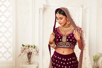 Zeel Clothing Women's  Velvet Semi stitched Lehenga