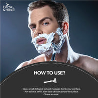 Herbs & Hills Shaving Gel for Mens - 100ml Combines MACA Root & Caffeine Anhydrous for a Close and Comfortable Shave, Protect Skin from Redness, Irritation & Razor Burn Better than Foam
