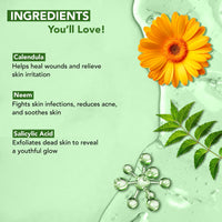 Botanic Hearth Calendula, Neem & Salicylic Acid Body Wash | Prevents Acne & Back Acne, Removes Dead Skin, Exfoliating Body Wash Shower Gel for Women & Men | Sulfate & Paraben Free | 245ml