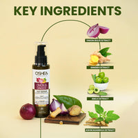 Oshea Herbals Natural Hair Growth Serum | Strengthens Hair, Prevent Hair Fall & Promotes Hair Growth with Healthy Scalp | Enriched with Onion Bulb & Ginger Extract - 110ml