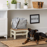 Bone Dry Pet Storage Collection Lattice Paw Print, Small Rectangle, Gray