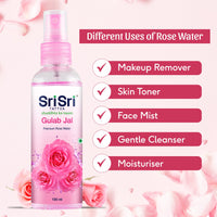 Sri Sri TATTVA shuddhta ka naam Gulab Jal Spray, 100ml (Pack of 6) - Pure Rose Water Mist for Hydrated, Glowing Skin - Premium Toner & Cleanser for Soft, Smooth Skin