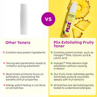 PLIX - THE PLANT FIX Pineapple PHA 3% Alcohol Free Face Toner (150ml) | Pore Tightening & Mild Exfoliation for Oily, Acne Prone, Sensitive & Normal Skin | Hydrating Face Toner for Glowing Skin