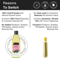 Soulflower Rosemary Lavender and Bhringraj Hair Oil, 225ml Each | Hair Growth, Strengthening & Nourishing Hair Roots | Pure, Natural and Coldpressed Hair Oil - Pack of 2