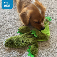 Best Pet Supplies 2-in-1 Stuffless Squeaky Dog Toys with Soft, Durable Fabric for Small, Medium, and Large Pets, No Stuffing for Indoor Play, Holds a Plastic Bottle - Hare, Large Brown/Hare