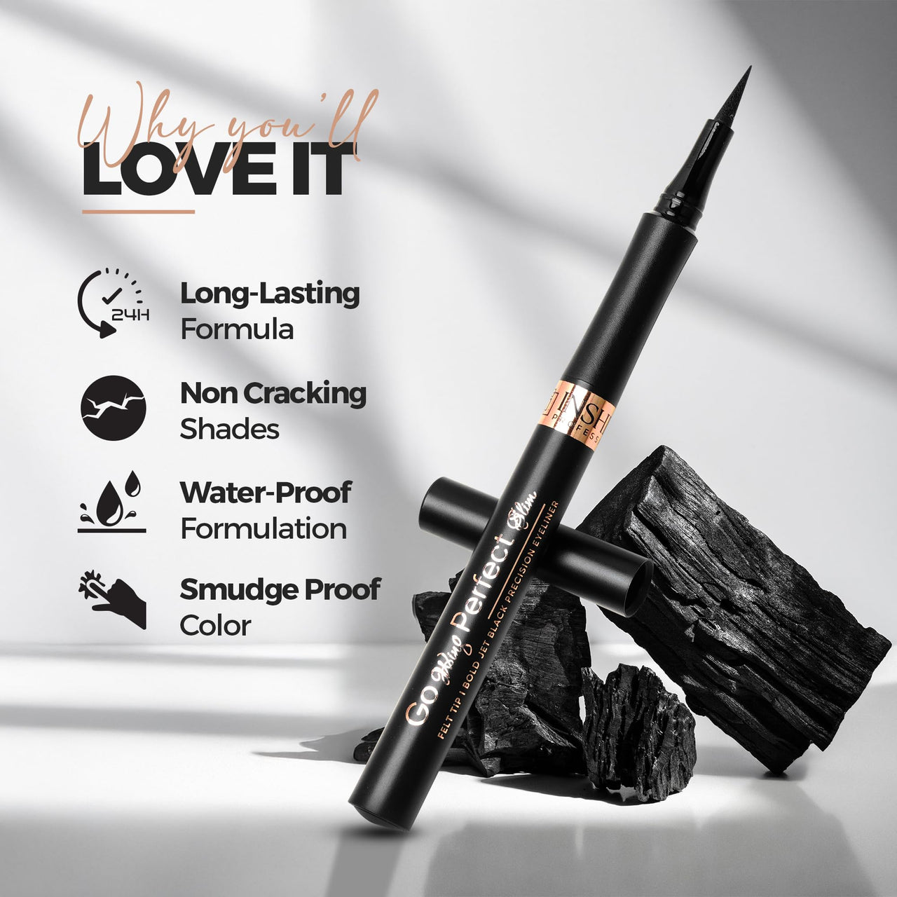 INSHINE ORIGINAL'S Go Wing Perfect Slim Pen Eyeliner - Ultra-Fine Tip, Smudge-Proof Formula for Flawless Winged Looks