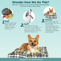 Molly Mutt Water-Resistant Dog Bed Liner, Nylon Bed Liner For Dogs, Easy To Clean, Gray, Round, 36”x36”x4.75” 36