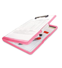 Dexas Slimcase 2 Storage Clipboard with Side Opening 12.5 x 9.5 Pink Glitter White Binding. Organize in Style for Home, School, Work or Trades! Ideal for Teachers, Nurses, Students, Homeschooling