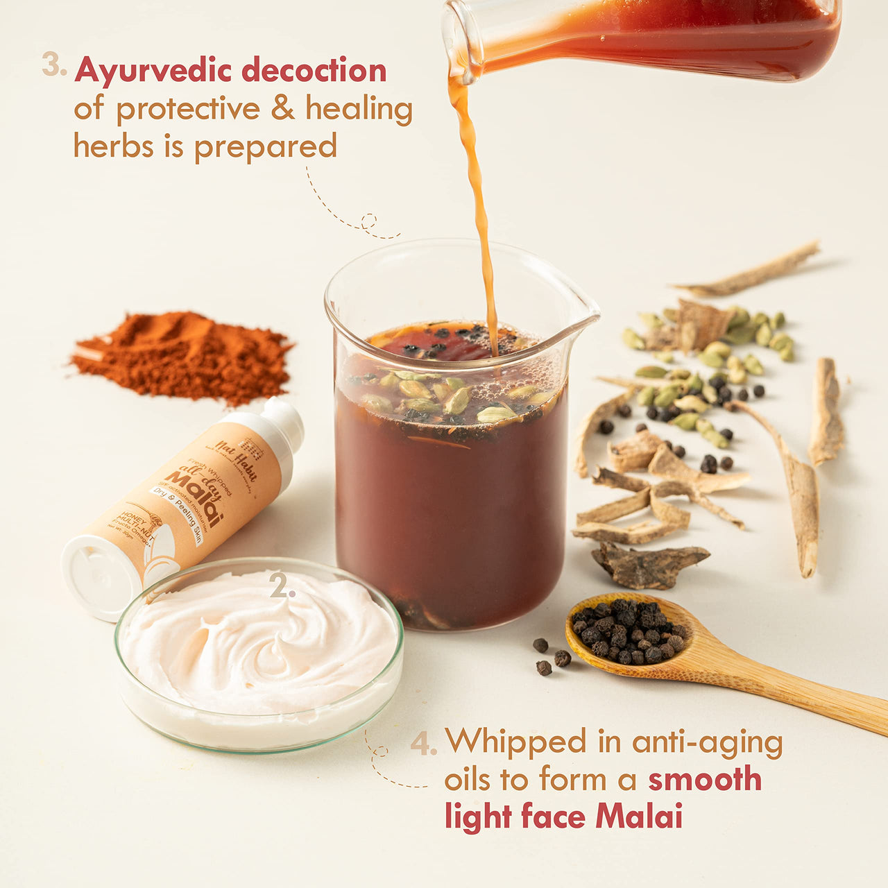 Nat Habit Beetroot Lip Butter 10g -LIp Balm and Honey Multinut Face Malai- Face Cream 30g - For Lip Pigmentation, Dry & Peeling Skin