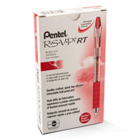 Pentel R.S.V.P. RT Retractable Ballpoint Pen, 1.0mm Tip, Red Ink, Box of 12 (BK93-B) 12 Pack
