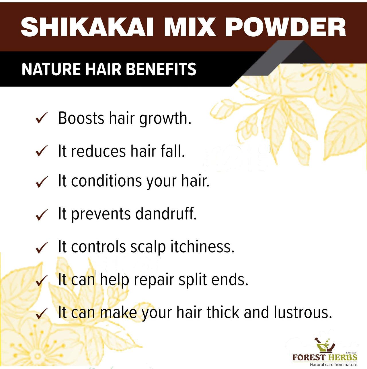 THE FOREST HERBS Natural care from nature Hair Shampoo 200G With Amla, Reetha, Shikakai, Bhringraj, Hibiscus, Neem & Methi For Hair Wash (Advanced Herbal Hair Growth Shampoo) 200G, Powder