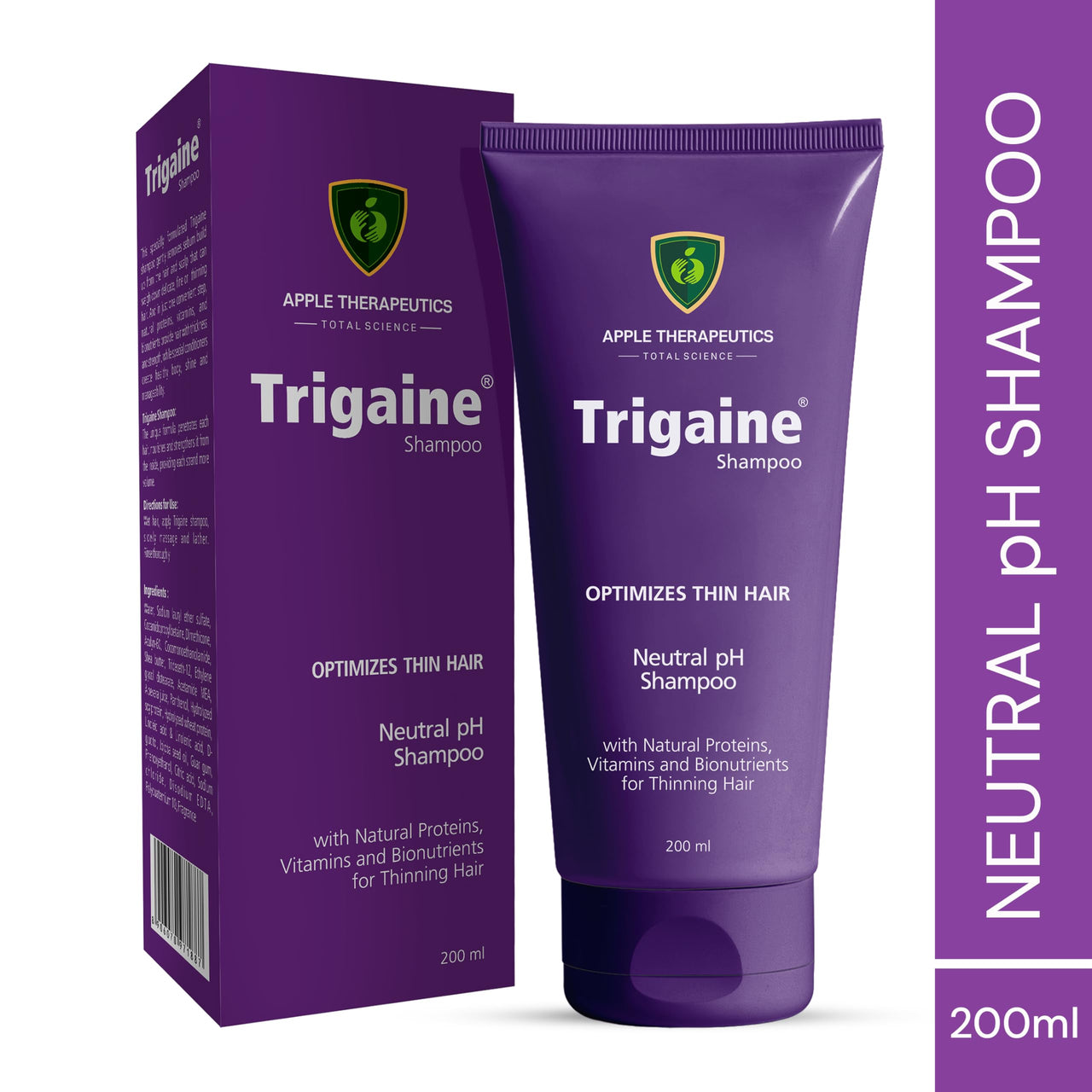 Trigaine Shampoo 200ml | pH Balanced Best Daily Shampoo For Heat Treated & Color Damaged Hair | Protein Intensive Dermatologist-Recommended Everyday Use for Women & Men