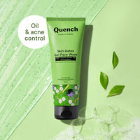 Quench Skin Detox Gel Face Wash with Matcha Green Tea Anti-Oxidants | Korean Face Wash for Oily & Acne-Prone Skin | Made in Korea (100ml)