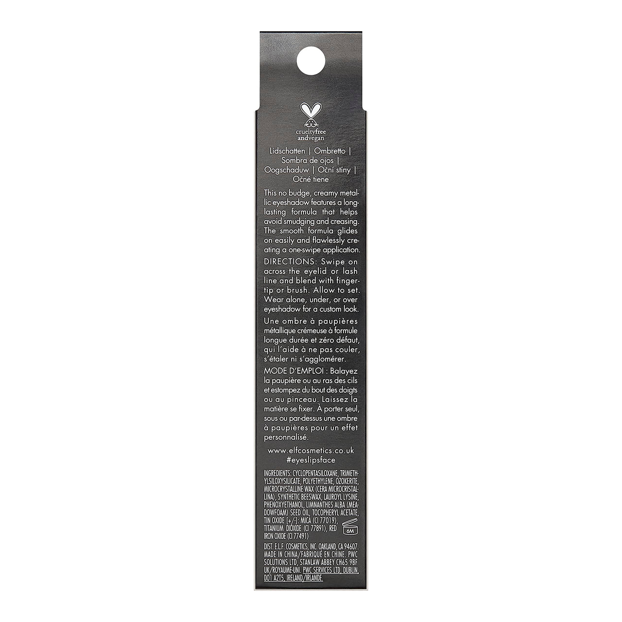 e.l.f. No Budge Shadow Stick, Long-Lasting Cream Eyeshadow Stick For High-Pigment, Metallic Color, Vegan & Cruelty-Free, Perfect Pearl