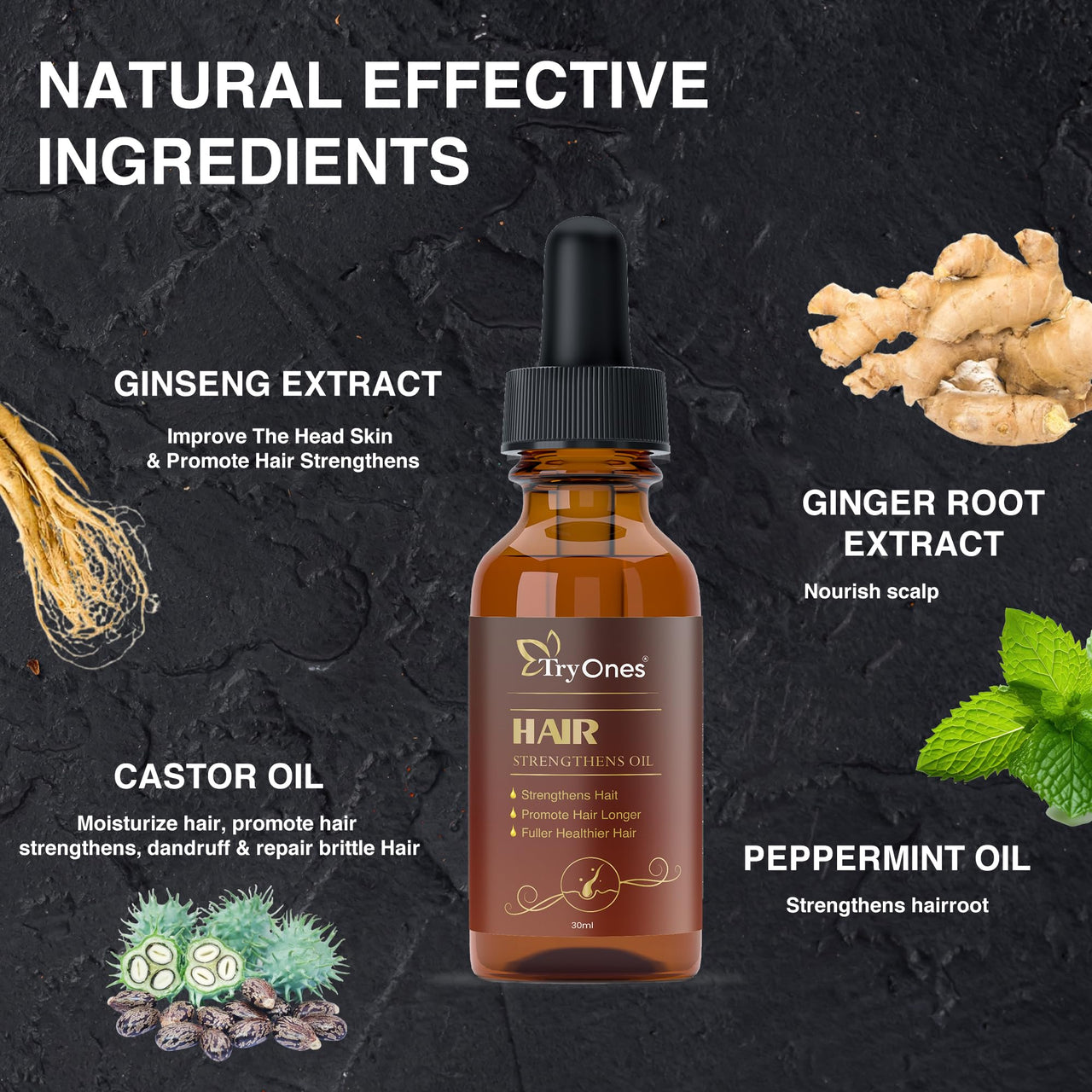 TryOnes Professional Hair Serum for Frizzy Hair||Serum for Women & Men||All Hair Types for Frizz-free, Smooth & Glossy Hair||Hair Strengthens Oil_30ML