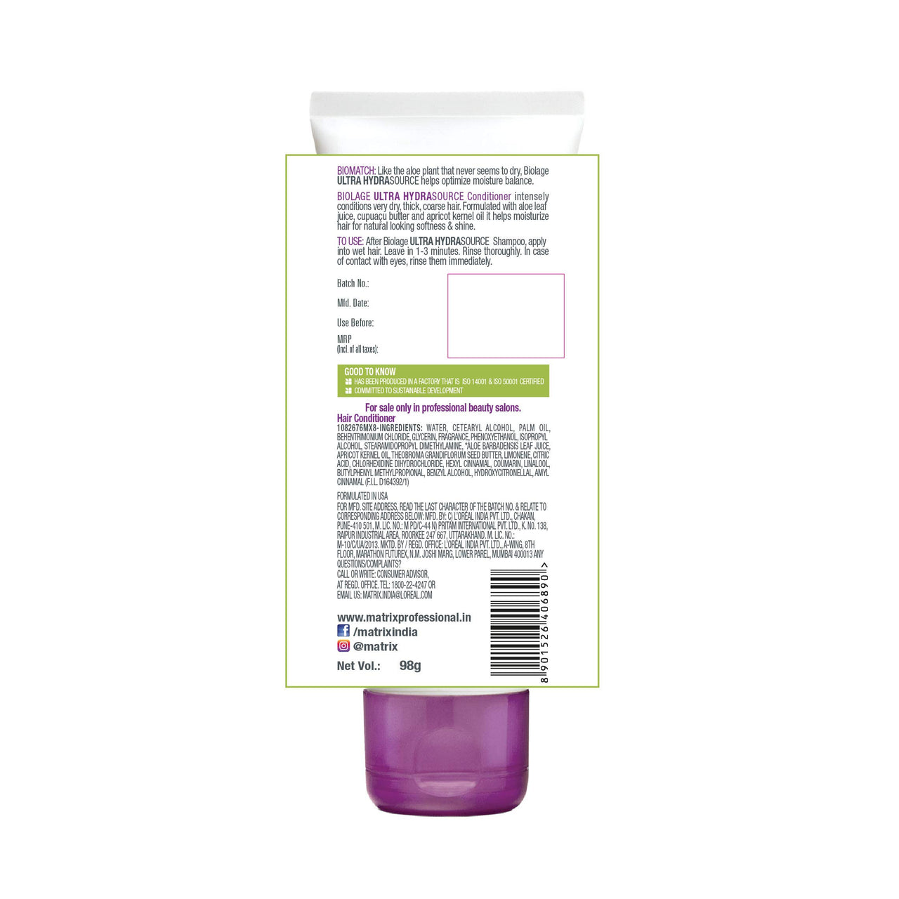 Biolage Smoothproof Deep Smoothing 6-In-1 Professional Hair Serum For Women & Men For Frizzy Hair & Biolage Hydrasource Conditioner | Paraben Free|Intensely Hydrates Dry Hair | For Dry Hair