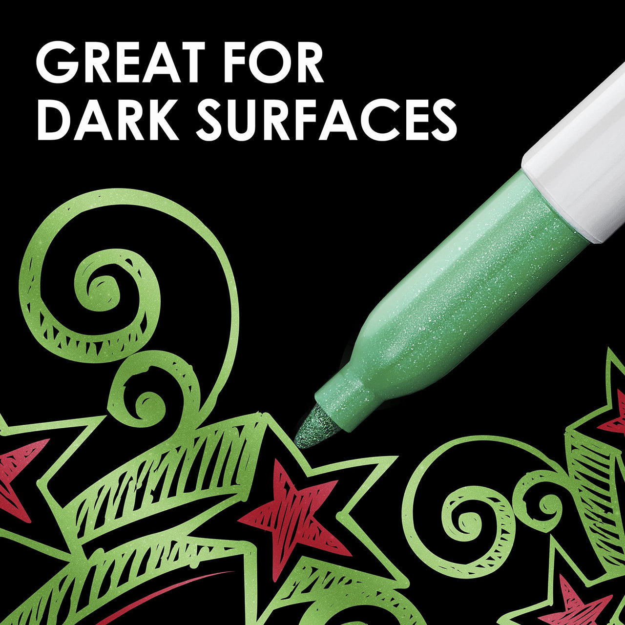 SHARPIE Metallic Permanent Markers, Fine Point, Silver, 2 Count