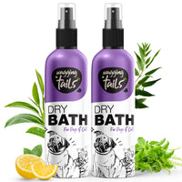 Wagging Tails Dry Bath Waterless Shampoo for Pets - 200ml - Pack of 2 | Fresh Natural Fragrance with Deep Cleansing for Grooming and Bathing for Dogs and Cats | Dry Bath waterless Shampoo