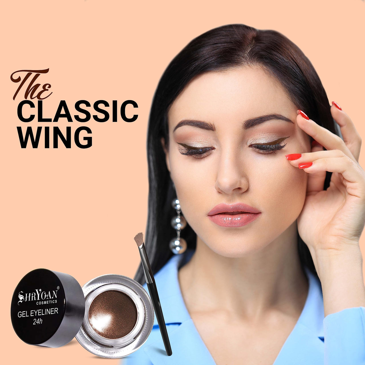 Shryoan 24-Hour Gel Eyeliner Duo - Black and Green | Long-Lasting, Smudge-Proof | Gel Formula for Dramatic Eye Looks | Glossy Finish, Intense Colour |Travel Size - 4gm (Each)