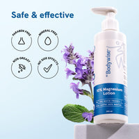 Be Bodywise 10% Magnesium Sleep Body Lotion 200ml | For Muscle Recovery & Relaxation | Infused with Shea Butter & Lavender | Mildly Scented, Lightweight & Non-Greasy Formula